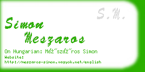 simon meszaros business card